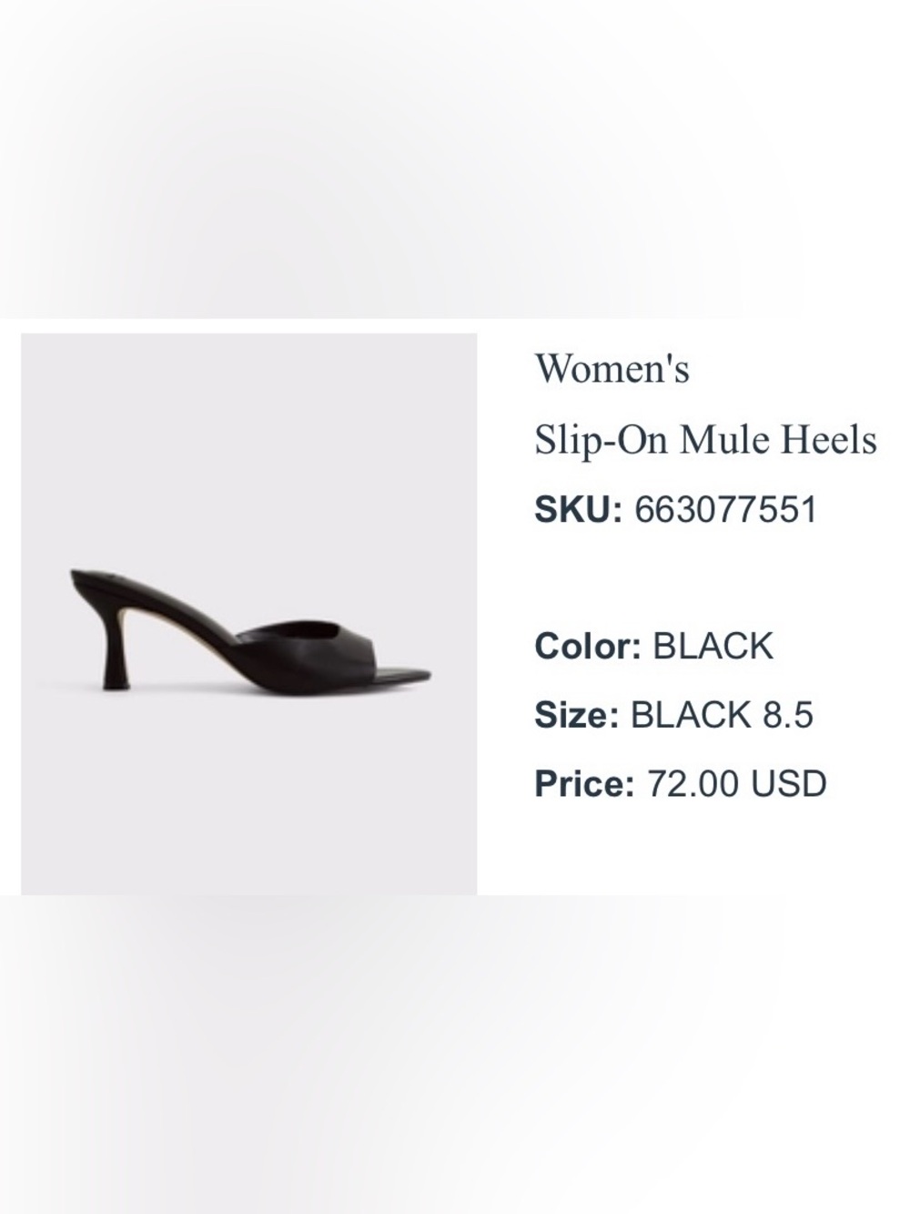 Abercrombie Slip-On Mule Heels Black